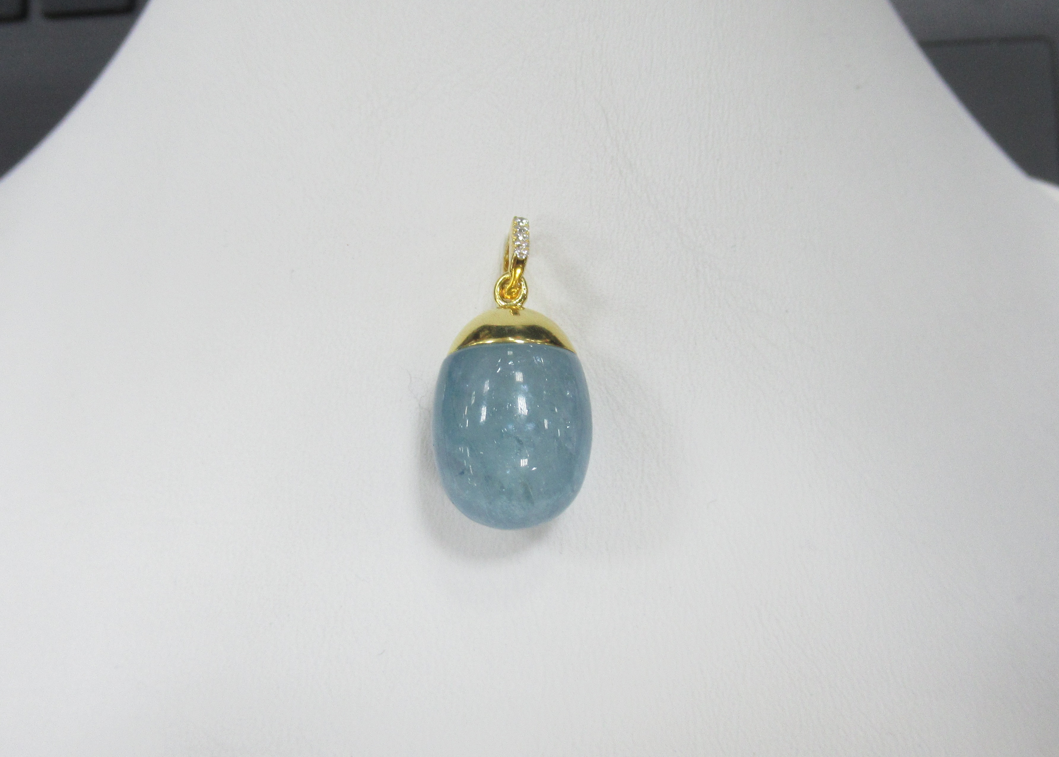 Серебряная подвеска с аквамарином